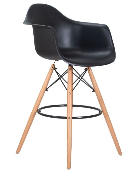 Стул барный DOBRIN DAW BAR (ножки светлый бук, цвет черный) для кафе, ресторанов и кухни