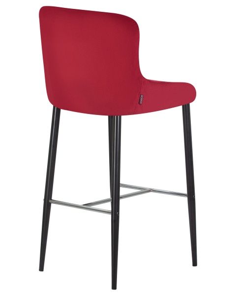 Стул барный CHRISTIAN'75 (черные ножки, бордовый велюр (V108-85)) для кафе, ресторанов и кухни