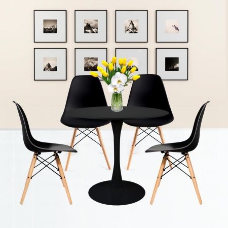 Купить Стол Tulip диам. 90см, черный по низкой цене