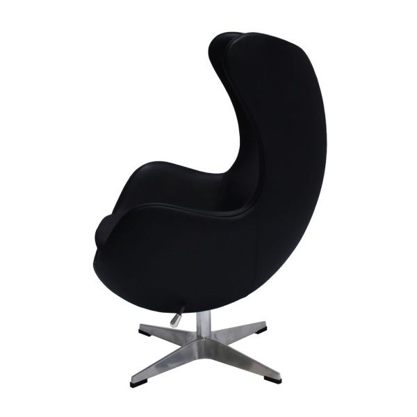 Купить Кресло EGG CHAIR чёрный, натуральная кожа по низкой цене
