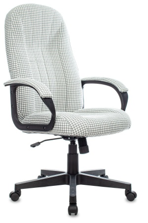 Кресло руководителя Бюрократ T-898 серый Morris-1 гусин.лапка крестов. пластик черный