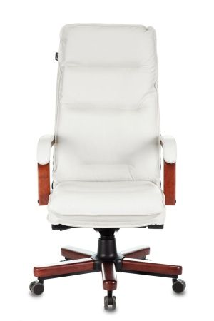 Кресла руководителя - Кресло руководителя Бюрократ T-9927WALNUT слоновая кость кожа крестовина металл/дерево