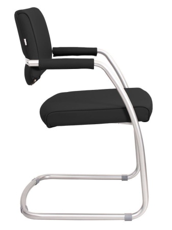 Офисный стул Delta (Дельта) сильвер (Искусственная кожа Черный)