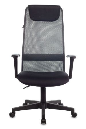 Купить Кресло руководителя Бюрократ KB-8 темно-серый TW-04 TW-12 сетка/ткань с подголов. крестовина пластик по низкой цене