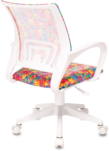 Кресло детское Бюрократ KD-W4 мультиколор алфавит крестов. пластик пластик белый Кресло детское Бюрократ KD-W4 мультиколор алфавит крестов. пластик пластик белый