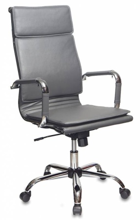 Кресло руководителя Бюрократ CH-993 серый эко.кожа крестовина металл хром