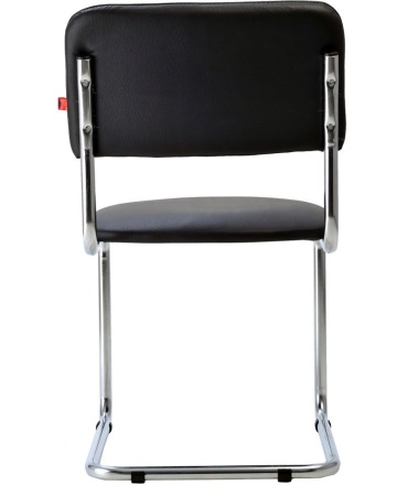 Офисный стул Сильвия хром Экокожа Dollaro Черный