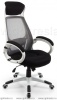 Кресло руководителя 109BL белый пластик/черная сетка