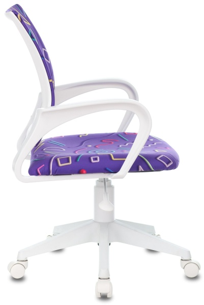 Кресло детское Бюрократ KD-W4 фиолетовый Sticks 08 крестовина пластик белый пластик белый Кресло детское Бюрократ KD-W4 фиолетовый Sticks 08 крестовина пластик белый пластик белый