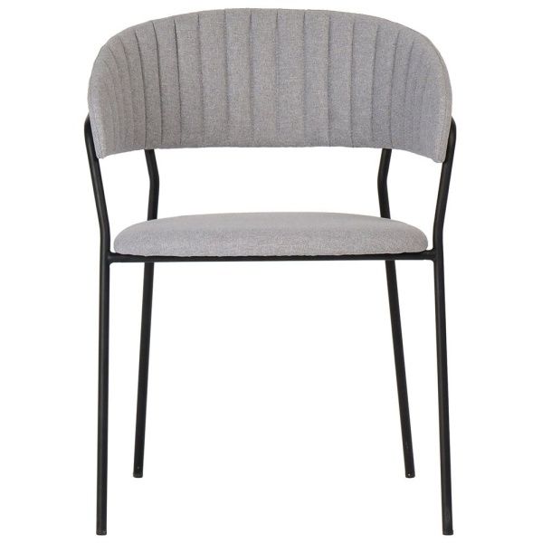 Купить Стул Turin светло-серая рогожка с чёрными ножками по низкой цене