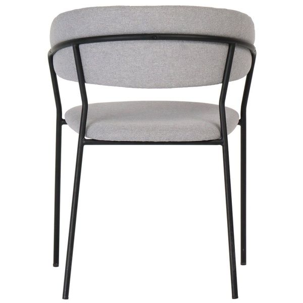 Купить Стул Turin светло-серая рогожка с чёрными ножками по низкой цене