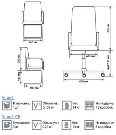 Кресло руководителя Siluet (Силуэт)