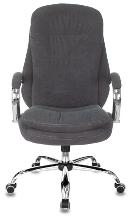 Кресло руководителя Бюрократ T-9950SL Fabric серый Alfa 44 крестов. металл хром