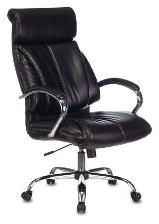 Кресло руководителя Бюрократ T-9904NSL черный Leather Venge Black искусственная кожа крестовина металл хром