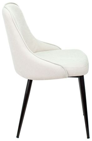 Купить Стул для кухни Бюрократ KF-5 молочный Velvet 20 металл черный на ножках (KF-5/VELV20) в интернет-магазине КупиКресла.ру