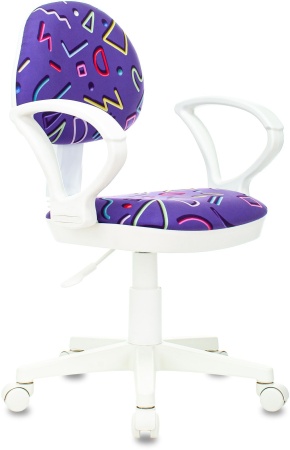 Кресло детское Бюрократ KD-3/WH/ARM фиолетовый Sticks 08 крестов. пластик пластик белый