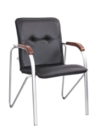 Офисный стул Samba silver (Самба) сильвер (Искусственная кожа Черный)