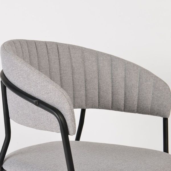 Купить Стул Turin светло-серая рогожка с чёрными ножками по низкой цене