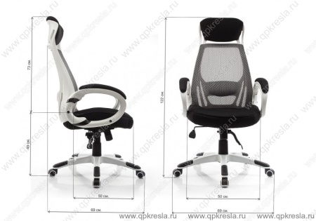 Кресло руководителя 109BL белый пластик/черная сетка