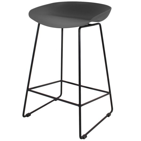 Стул полубарный Neo чёрный с чёрными ножками для кафе, ресторанов и кухни