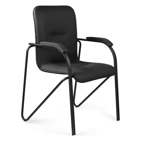 Офисный стул Samba black soft (Самба софт) черный (Искусственная кожа,	Черный)