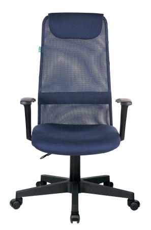 Купить Кресло руководителя Бюрократ KB-8 синий TW-05N TW-10N сетка/ткань с подголов. крестовина пластик по низкой цене