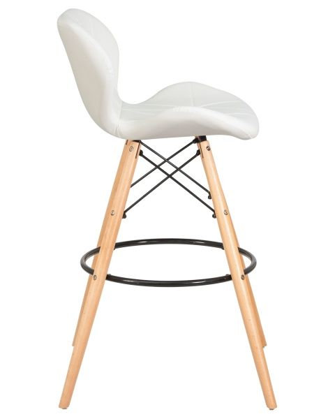 Стул барный BUTTERFLY BAR (ножки светлый бук, цвет белый) для кафе, ресторанов и кухни
