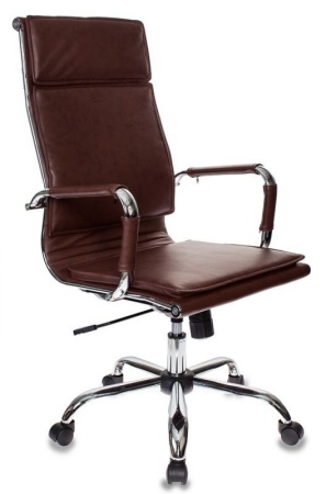 Кресло руководителя Бюрократ Ch-993 коричневый эко.кожа крестовина металл хром