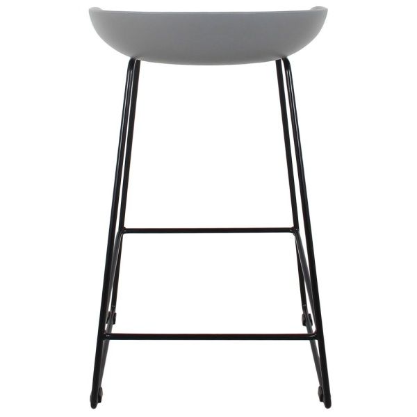 Стул полубарный Neo серый с чёрными ножками для кафе, ресторанов и кухни