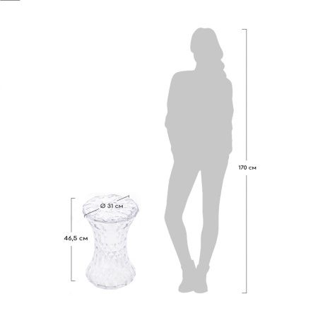 Купить Стул-пуф Stone прозрачный оранжевый по низкой цене