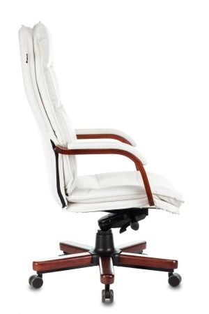 Кресла руководителя - Кресло руководителя Бюрократ T-9927WALNUT слоновая кость кожа крестовина металл/дерево