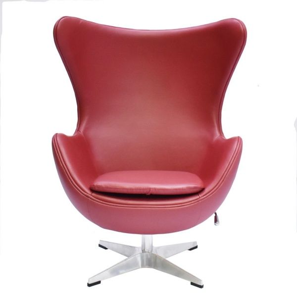 Купить Кресло EGG CHAIR красный, натуральная кожа по низкой цене