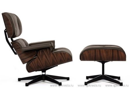 Кресло Eames (Эймс) Lounge & Ottoman коричневый/палисандр