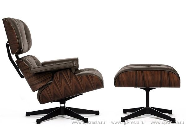 Кресло Eames (Эймс) Lounge & Ottoman коричневый/палисандр Кресло Eames (Эймс) Lounge & Ottoman коричневый/палисандр