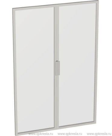 Двери стеклянные матовые в алюминиевой рамке (комплект) V-4.4