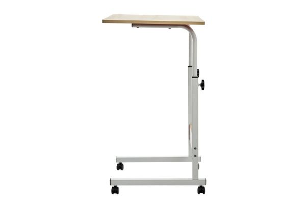 Купить Стол многофункциональный на колесах, 60x40 см, «РОЛЛ», 2 ножки, регул.высота, мдф, металл, св. дерево, белый по низкой цене