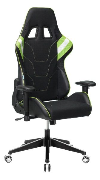 Кресло игровое Zombie VIKING 4 AERO черный/салатовый текстиль/эко.кожа с подголов. крестов. пластик | Купить в КупиКресла.ру