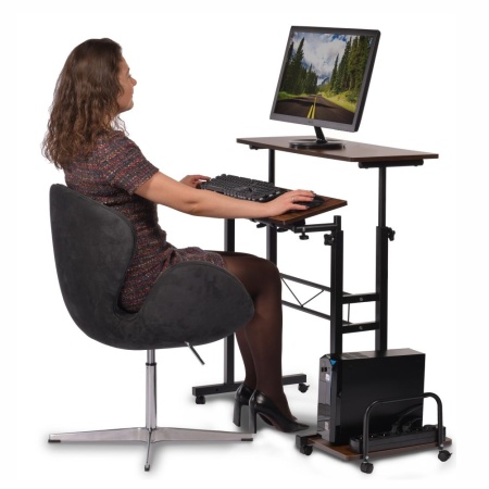 Купить Стол многофункциональный Shuttle 80х58х80-130см, темное дерево, чёрный по низкой цене