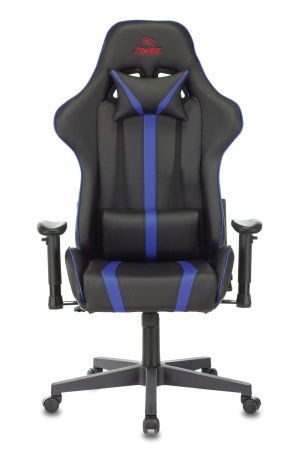 Кресла для геймеров - Кресло игровое Zombie A4 черный/синий искусственная кожа с подголов. крестовина пластик