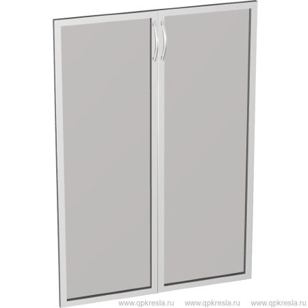 Двери стеклянные в алюминиевой рамке без ручек 60.0
