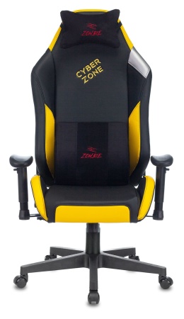 Купить Кресло игровое Zombie HERO CYBERZONE PRO черный/желтый искусственная кожа с подголов. крестовина пластик по низкой цене