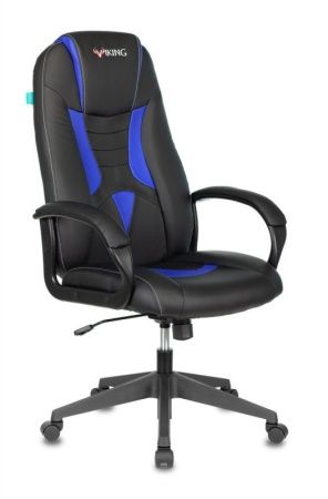 Кресло игровое Zombie VIKING-8N черный/синий искусственная кожа крестовина пластик
