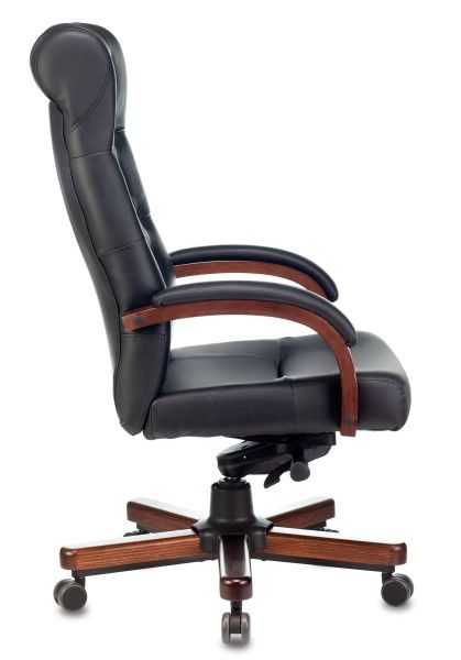 Кресло руководителя Бюрократ T-9928WALNUT черный кожа крестовина металл/дерево | Купить в КупиКресла.ру