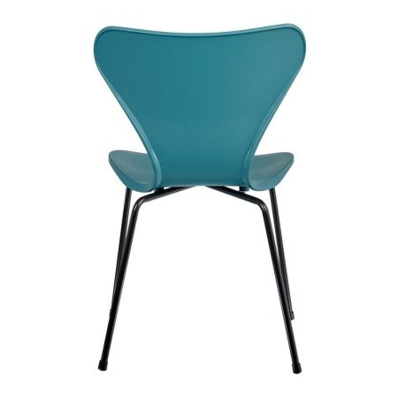 Купить Стул Seven голубой с чёрными ножками по низкой цене