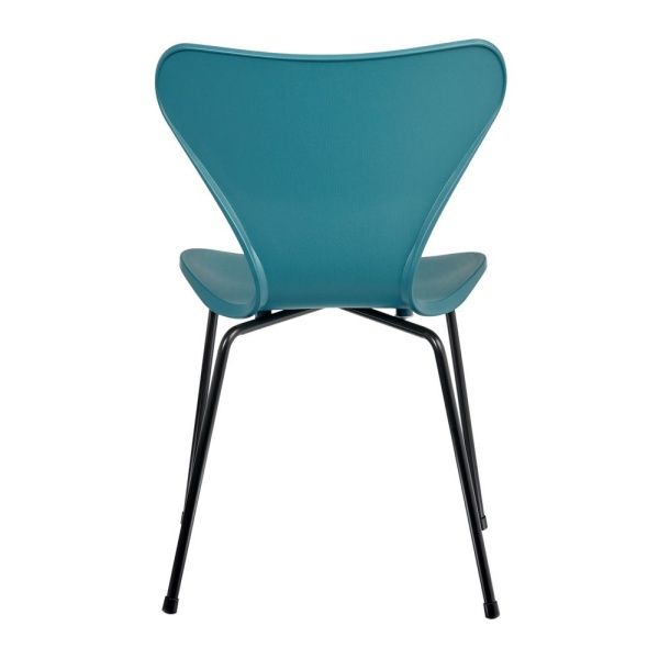 Купить Стул Seven голубой с чёрными ножками по низкой цене Купить Стул Seven голубой с чёрными ножками по низкой цене