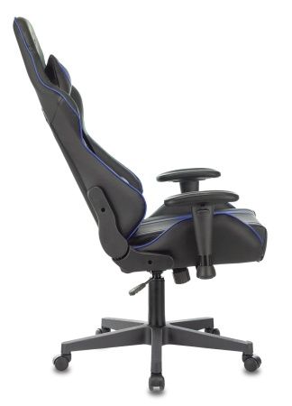 Кресла для геймеров - Кресло игровое Zombie A4 черный/синий искусственная кожа с подголов. крестовина пластик