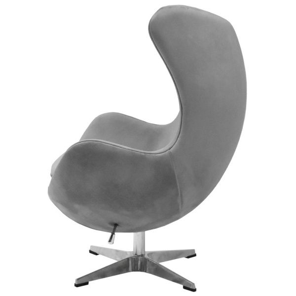 Купить Кресло EGG CHAIR серый, искусственная замша по низкой цене