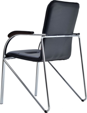 Офисный стул Самба хром черный/орех Офисный стул Самба хром черный/орех