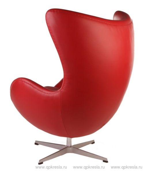 Кресло Arne Jacobsen Style Egg Chair красное нат.кожа Кресло Arne Jacobsen Style Egg Chair красное нат.кожа