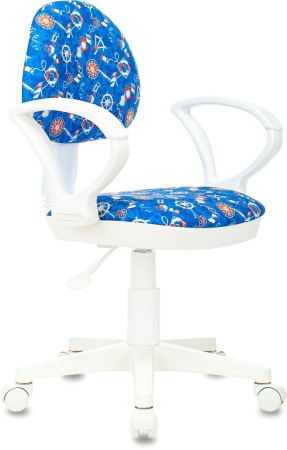 Кресло детское Бюрократ KD-3/WH/ARM синий морская тематика sea крестов. пластик пластик белый